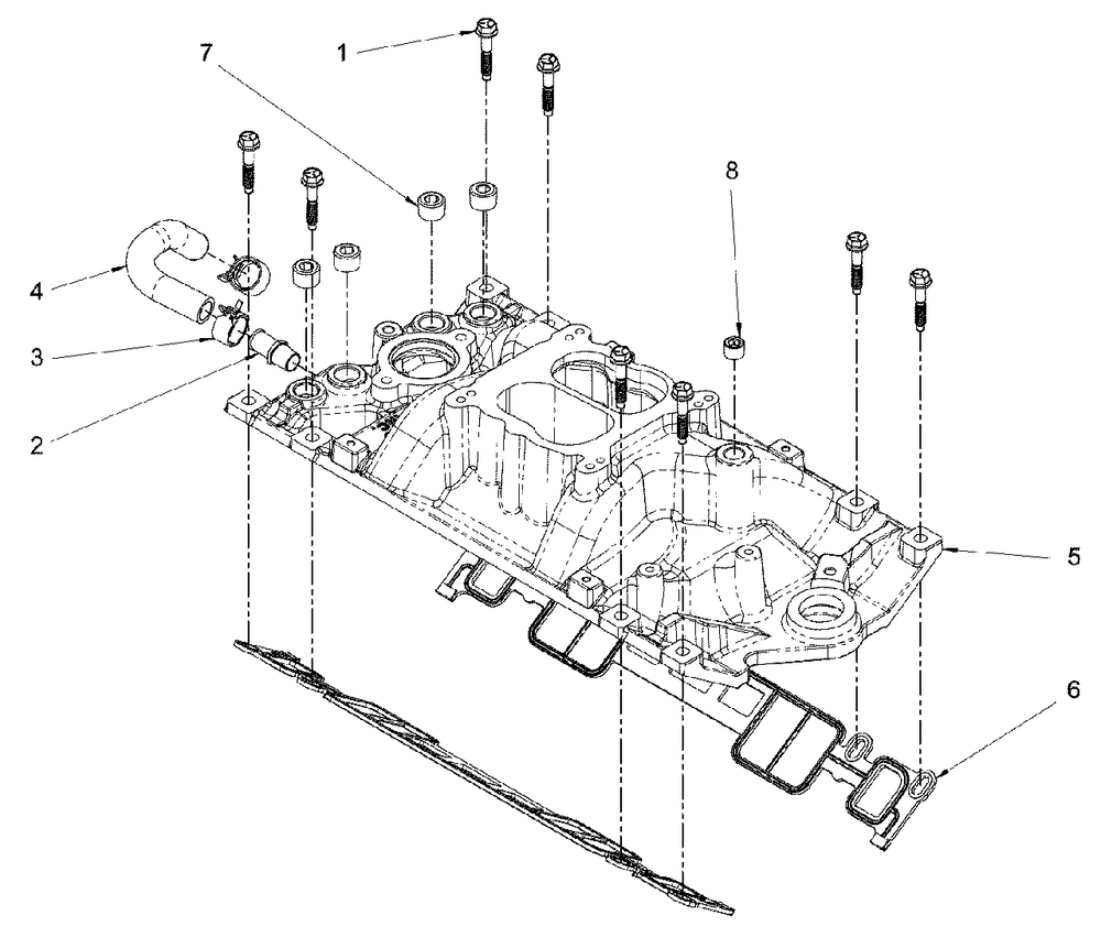 Engine Service Parts - Intake Manifold Diagram and Parts List for 076168-00  Briggs and Stratton Generator